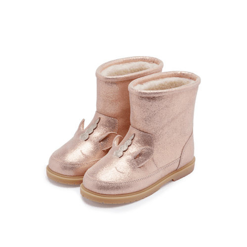 Skórzane buty ocieplane wełną Xelly Boots Unicorn Powder Metallic Leather - Donsje