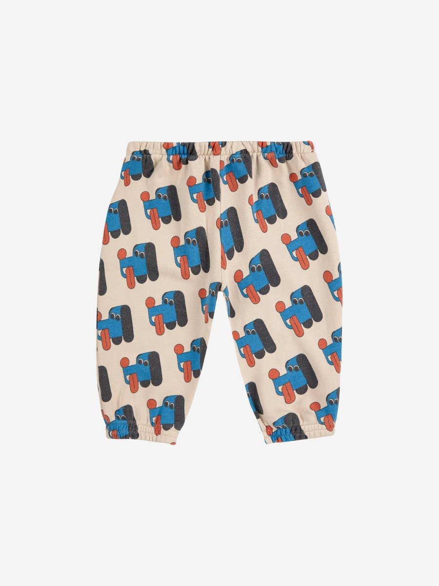 Spodnie dresowe typu baggy z bawełny organicznej na gumce Off White - Bobo Choses