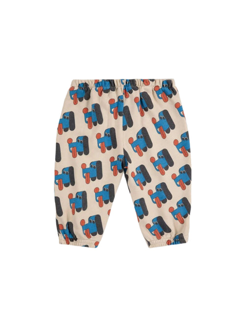 Spodnie dresowe typu baggy z bawełny organicznej na gumce Off White - Bobo Choses