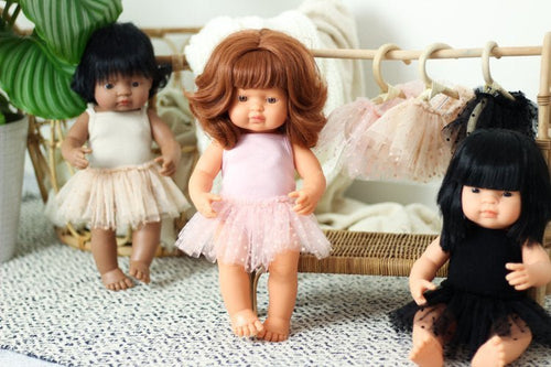 Strój Baletnicy Różowy : Body + Spódniczka tutu dla lalki 38 cm - Miniland