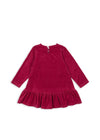 Sukienka welurowa Velou Dress Sangria - KONGES SLØJD