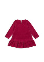 Sukienka welurowa Velou Dress Sangria - KONGES SLØJD