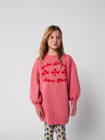 Sukienka z bawełny organicznej oversize Have Fun Pink - Bobo Choses