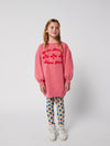 Sukienka z bawełny organicznej oversize Have Fun Pink - Bobo Choses