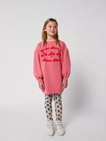 Sukienka z bawełny organicznej oversize Have Fun Pink - Bobo Choses