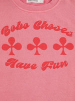 Sukienka z bawełny organicznej oversize Have Fun Pink - Bobo Choses