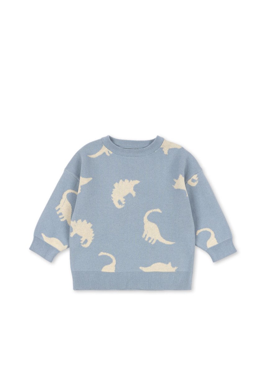 Sweter dzianinowy Lapis Dino Mist - KONGES SLØJD