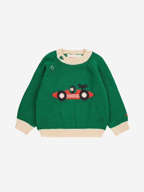 Sweter z bawełny organicznej Off White - Bobo Choses