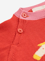 Sweter z bawełny organicznej Red - Bobo Choses