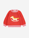 Sweter z bawełny organicznej Red - Bobo Choses