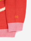 Sweter z bawełny organicznej Red - Bobo Choses