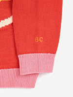 Sweter z bawełny organicznej Red - Bobo Choses