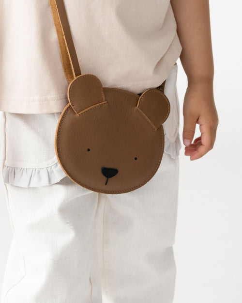 Torebka skórzana dziecięca Britta Classic Purse Bear Cognac Classic Leather - Donsje