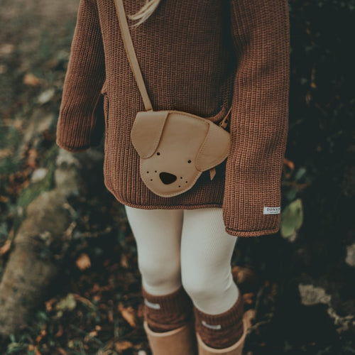 Torebka skórzana dziecięca Britta Classic Purse Dog Truffle Nubuck - Donsje