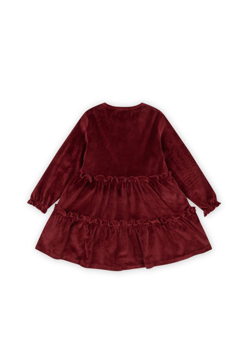 Welurowa sukienka Jingle Dress Red Dahlia - KONGES SLØJD