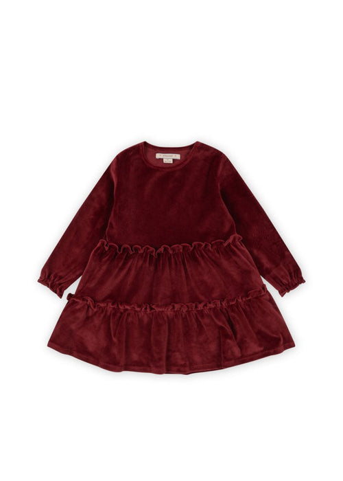 Welurowa sukienka Jingle Dress Red Dahlia - KONGES SLØJD