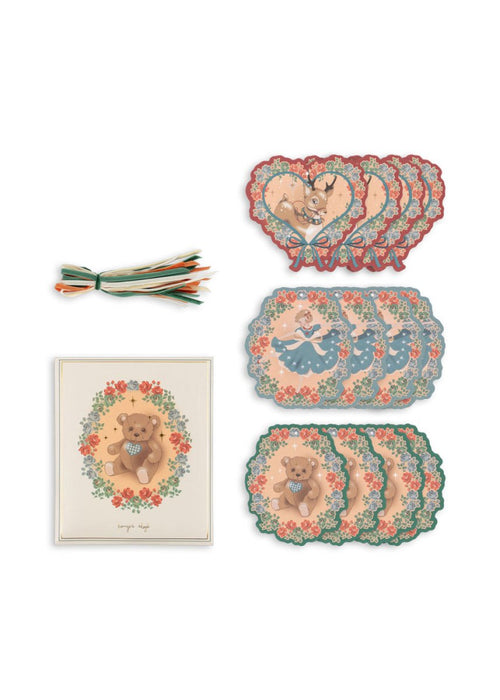 Zestaw 12 ozdobnych zawieszek do prezentów Deer Diary/Teddy - KONGES SLØJD