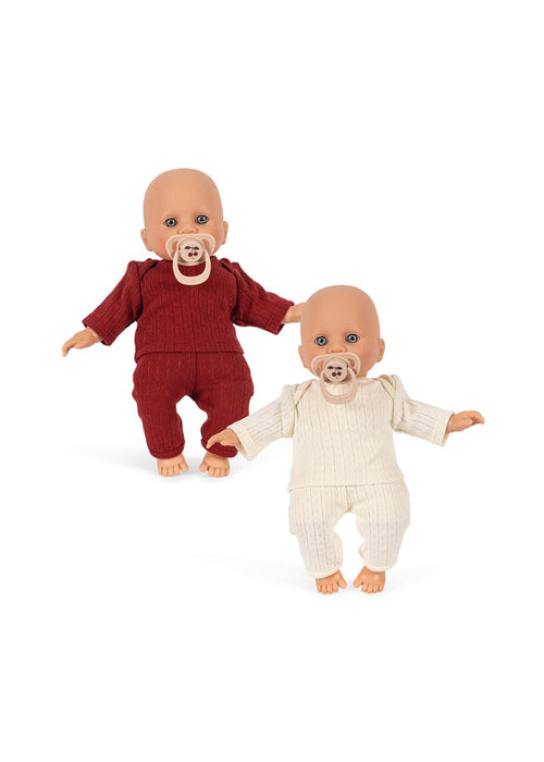Zestaw dwóch lalek Billy i Bobbie ze smoczkami i ubrankami Multi - KONGES SLØJD