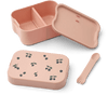 Zestaw lunchbox ze sztućcami z butelką Tritanową Chelsey Berry / Pale Tuscany - Liewood
