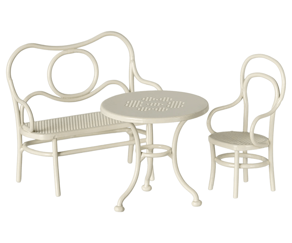 Zestaw miniaturowych mebli Cafe Set Small Off White - Maileg