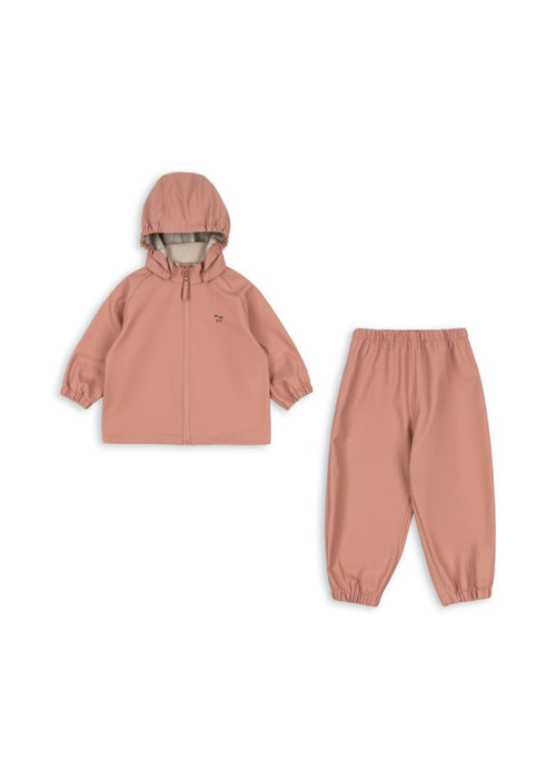 Zestaw przeciwdeszczowy dla dzieci Plainy Rain Set Cameo Brown - KONGES SLØJD