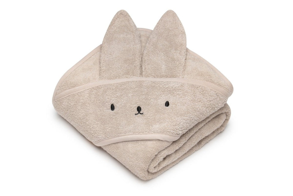 Bambusowy ręcznik z kapturem z uszami królika Rabbit Beige - My Memi