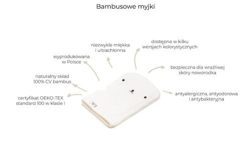 Bambusowa myjka do kąpieli Cream - My Memi