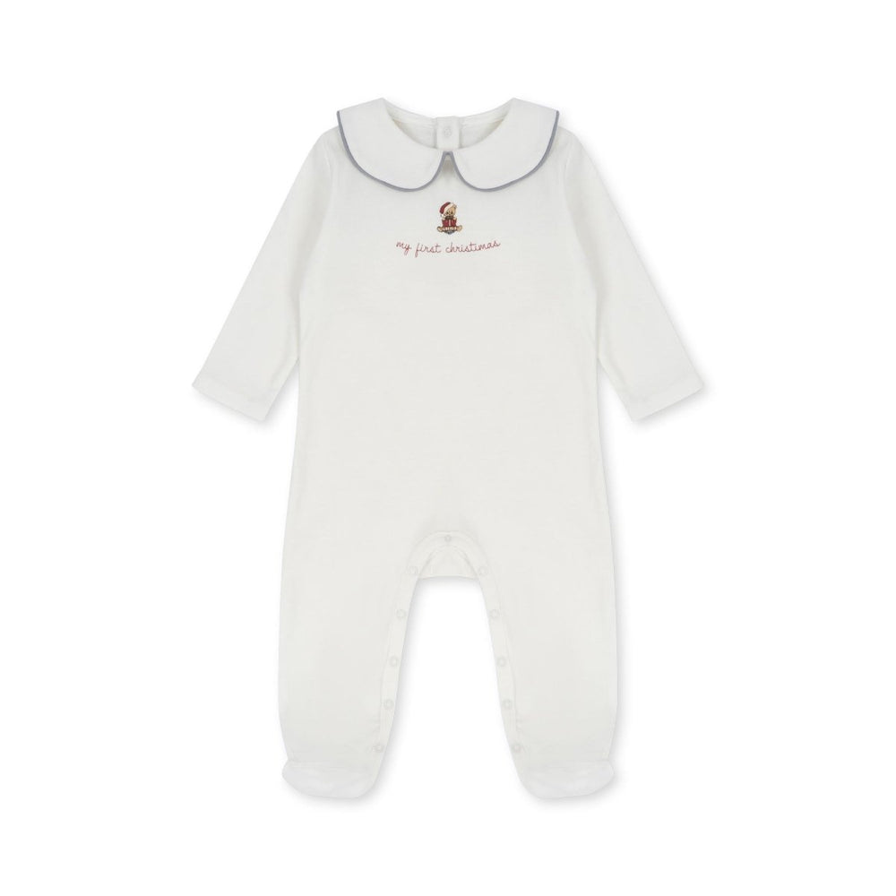 Bawełniana piżamka dla niemowląt z motywem świątecznym OPTIC WHITE - KONGES SLØJD