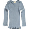Bezszwowa bluzka z mieszanki jedwabiu i bawełny - Belfast Clear Blue - Minimalisma