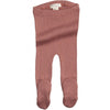 Bezszwowe legginsy ze stopkami z mieszanki jedwabiu i bawełny - Bamse Antique Red - Minimalisma