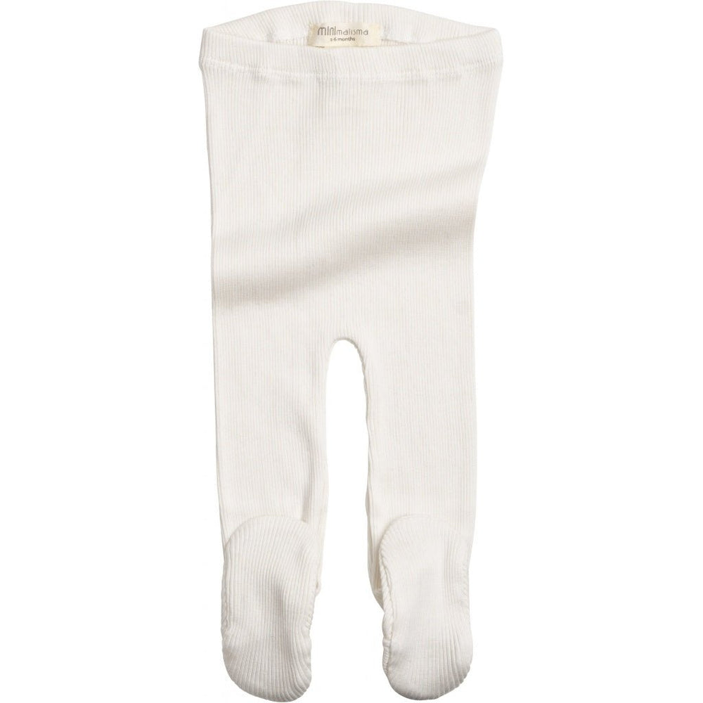 Bezszwowe legginsy ze stopkami z mieszanki jedwabiu i bawełny - Bamse Cream - Minimalisma