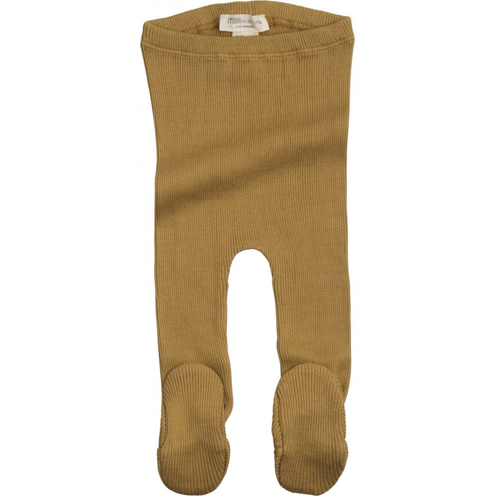 Bezszwowe legginsy ze stopkami z mieszanki jedwabiu i bawełny - Bamse Golden Leaf - Minimalisma
