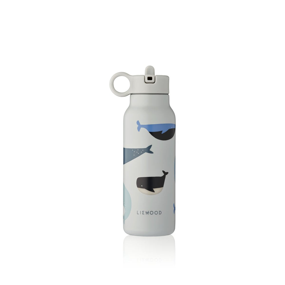Butelka na wodę ze stali nierdzewnej 350 ml Whales and Cloud blue - Liewood