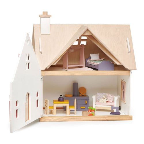 Drewniany dwupiętrowy domek dla lalek - Tender Leaf Toys