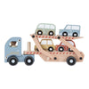 Drewniany samochód pojazd laweta z autami - Little Dutch
