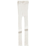 Komfortowe legginsy z mieszanki jedwabiu i prążkowanej bawełny - Bieber Cream - Minimalisma