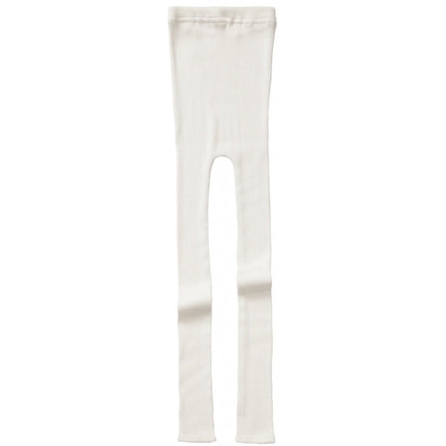 Komfortowe legginsy z mieszanki jedwabiu i prążkowanej bawełny - Bieber Cream - Minimalisma