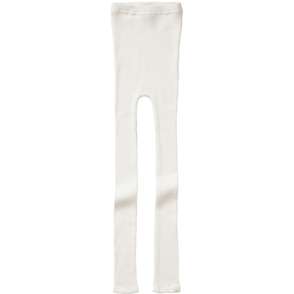 Komfortowe legginsy z mieszanki jedwabiu i prążkowanej bawełny - Bieber Cream - Minimalisma
