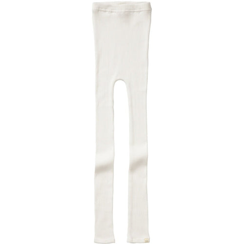 Komfortowe legginsy z mieszanki jedwabiu i prążkowanej bawełny - Bieber Cream - Minimalisma