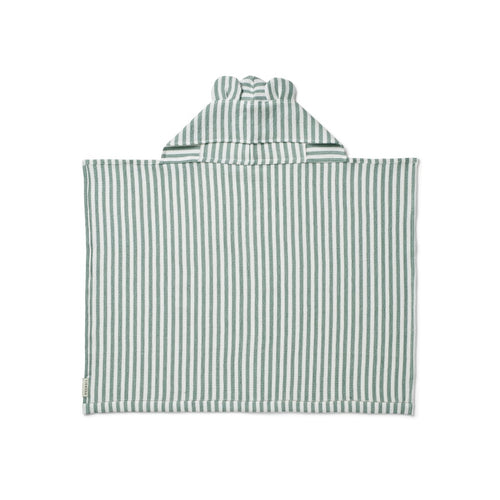 Ręcznik dziecięcy z kapturkiem stripes Peppermint and White - Liewood