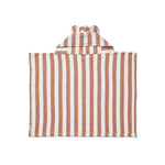 Ręcznik dziecięcy z kapturkiem stripes White and Tuscany rose - Liewood