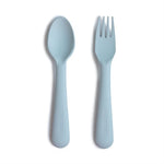 Sztućce dla dzieci zestaw łyżka i widelec Powder Blue - Mushie