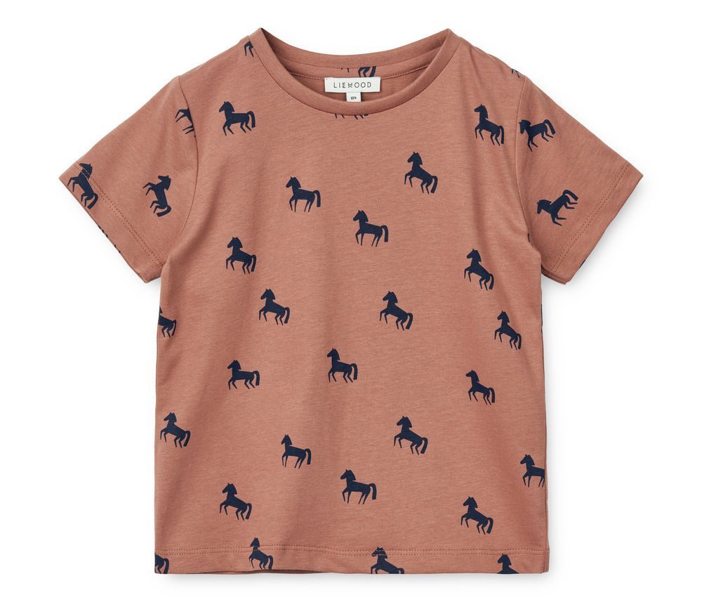 T-shirt bawełniany dziecięcy Horses and Dark rosetta - Liewood